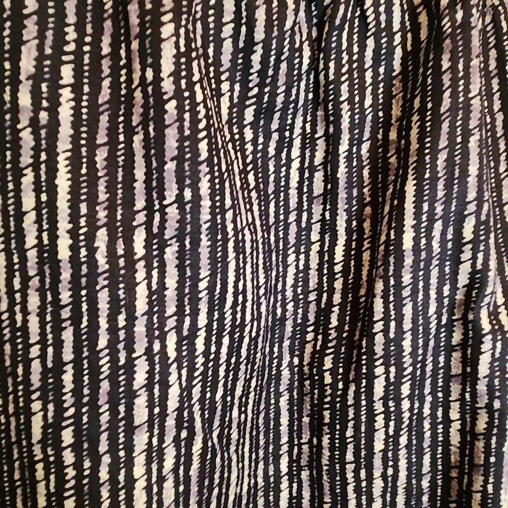 Loft Navy Blue Striped Pattern Skirt - Picture 4 of 9